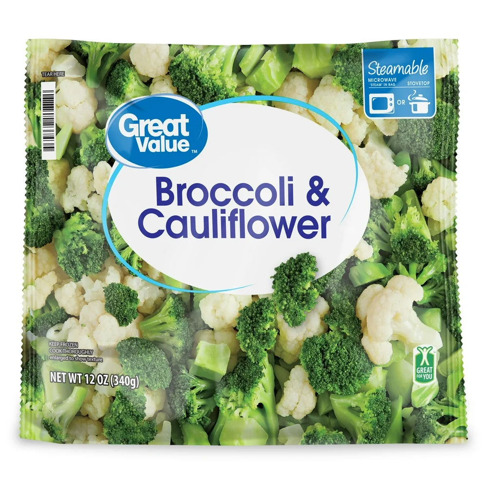 Great Value Frozen Broccoli & Cauliflower, 12 Oz