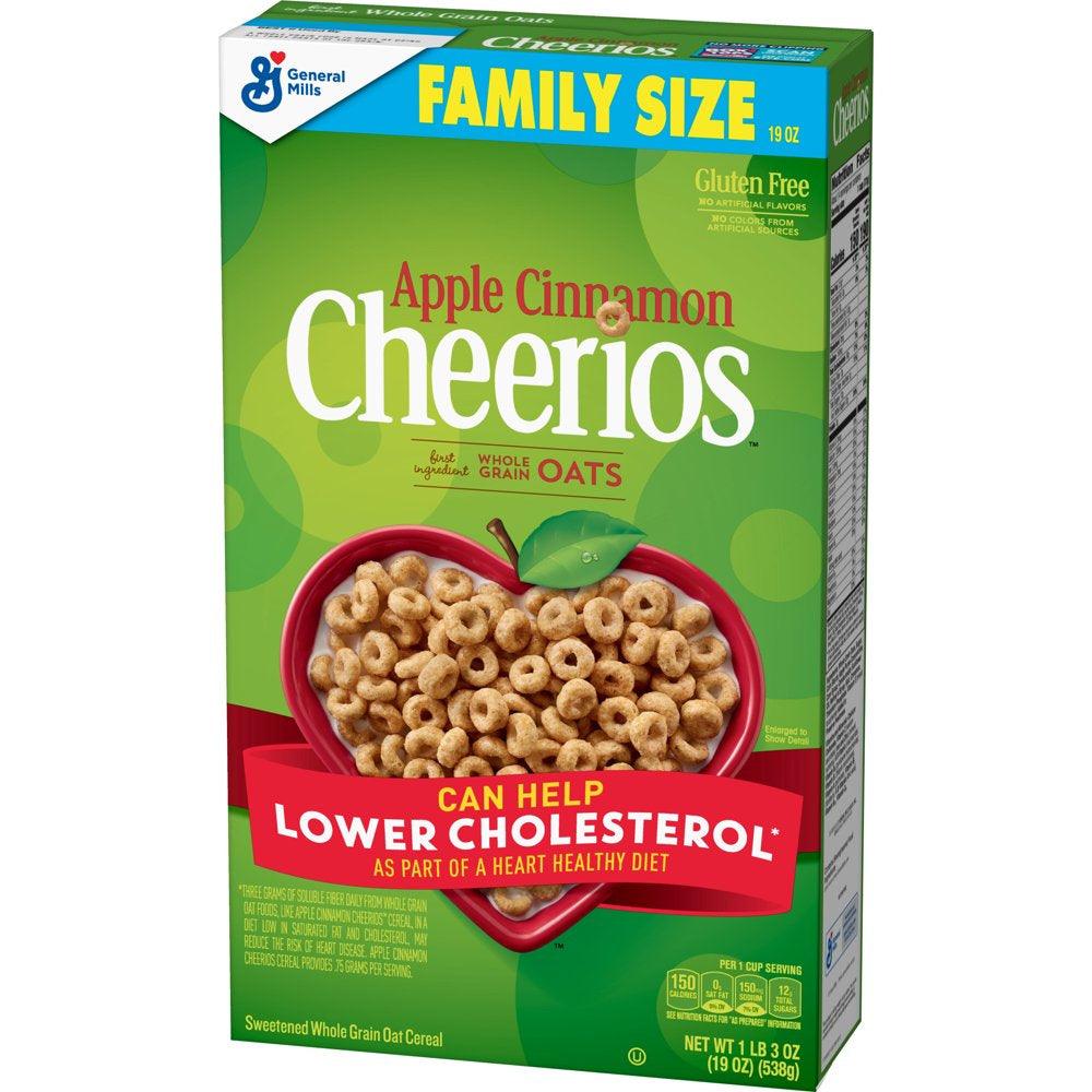 Apple Cinnamon Cheerios Heart Healthy Cereal, 19 OZ Family Size Box