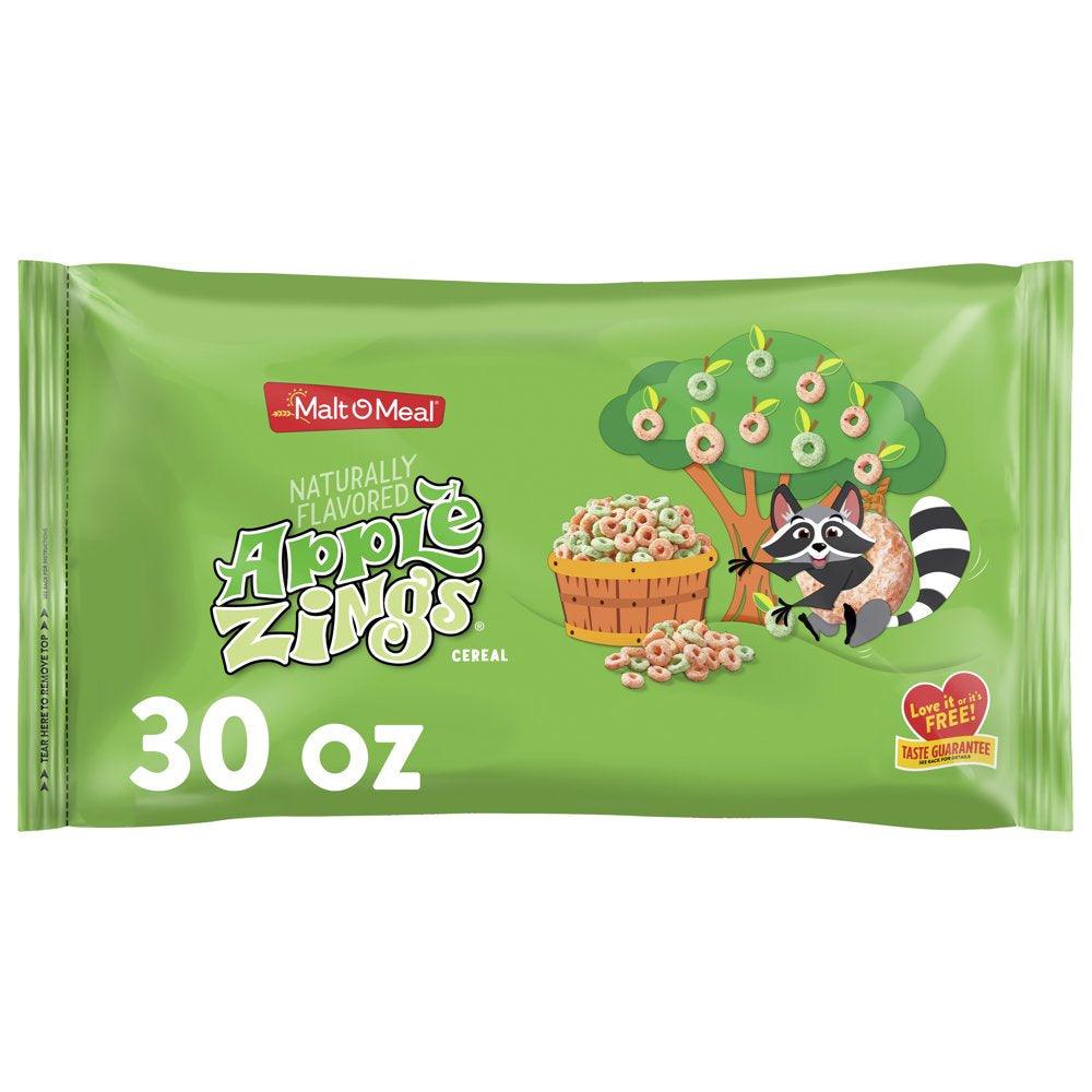 Apple Zings Breakfast Cereal, 30 Oz Resealable Cereal Bag