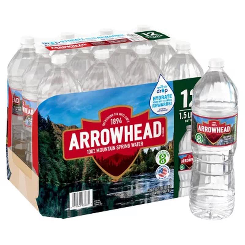 Arrowhead 100% Mountain Spring Water (1.5L, 12 Pk)