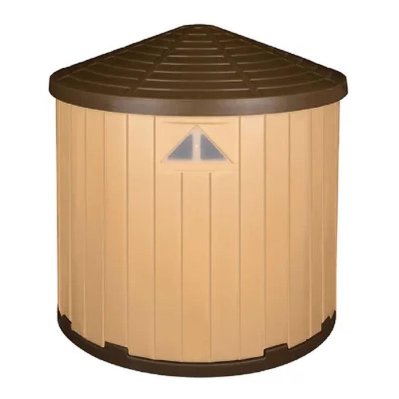 ASL Solutions Insulated Colossal round Barn Dog House CRB Palace, Tan/Brown