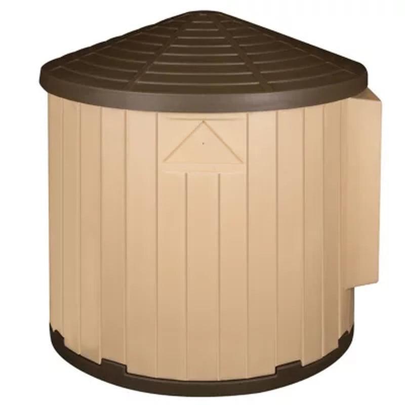 ASL Solutions Insulated Colossal round Barn Dog House CRB Palace, Tan/Brown