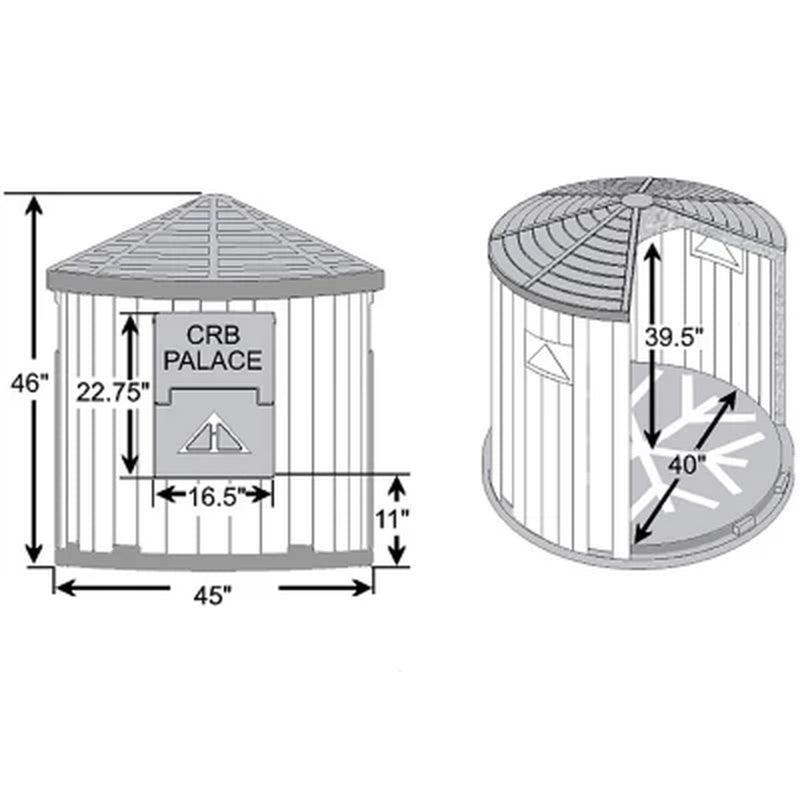 ASL Solutions Insulated Colossal round Barn Premium Palace Dog House (38" Diam., 46"H)