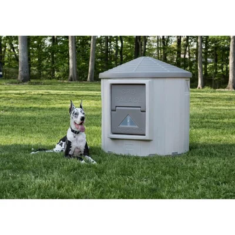 ASL Solutions Insulated Colossal round Barn Premium Palace Dog House (38" Diam., 46"H)