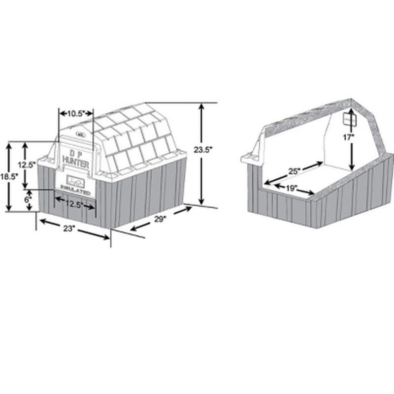 ASL Solutions Insulated DP Hunter Dog House with Fleece Bed, Choose Your Color (23"W X 29"L X 23.5"H)