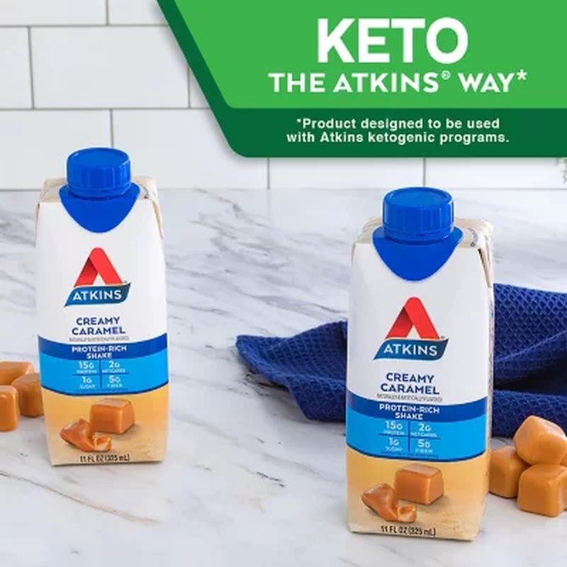 Atkins Gluten Free Protein-Rich Shake, Creamy Caramel, Keto Friendly (15 Pk.)