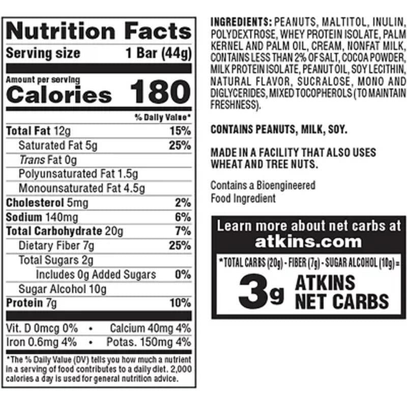 Atkins Snack Bar, Caramel Chocolate Nut Roll, Keto Friendly (20 Ct.)