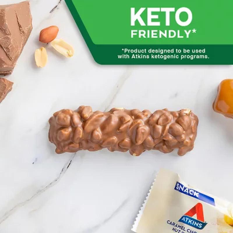 Atkins Snack Bar, Caramel Chocolate Nut Roll, Keto Friendly (20 Ct.)