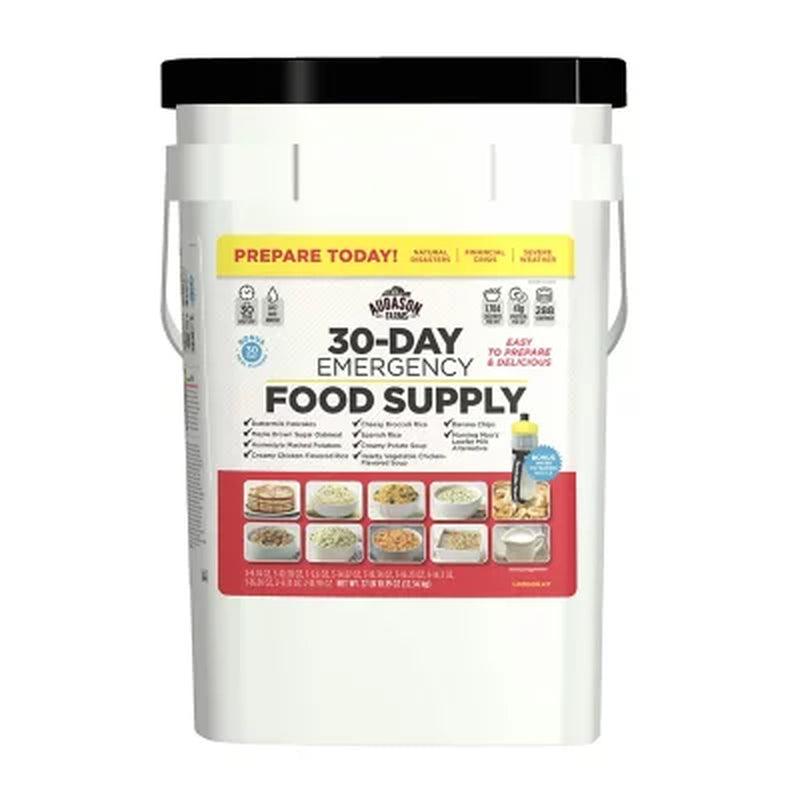 Augason Farms Emergency Food Supply Pail with Water Filtration Bottle (1 Person, 30 Days)