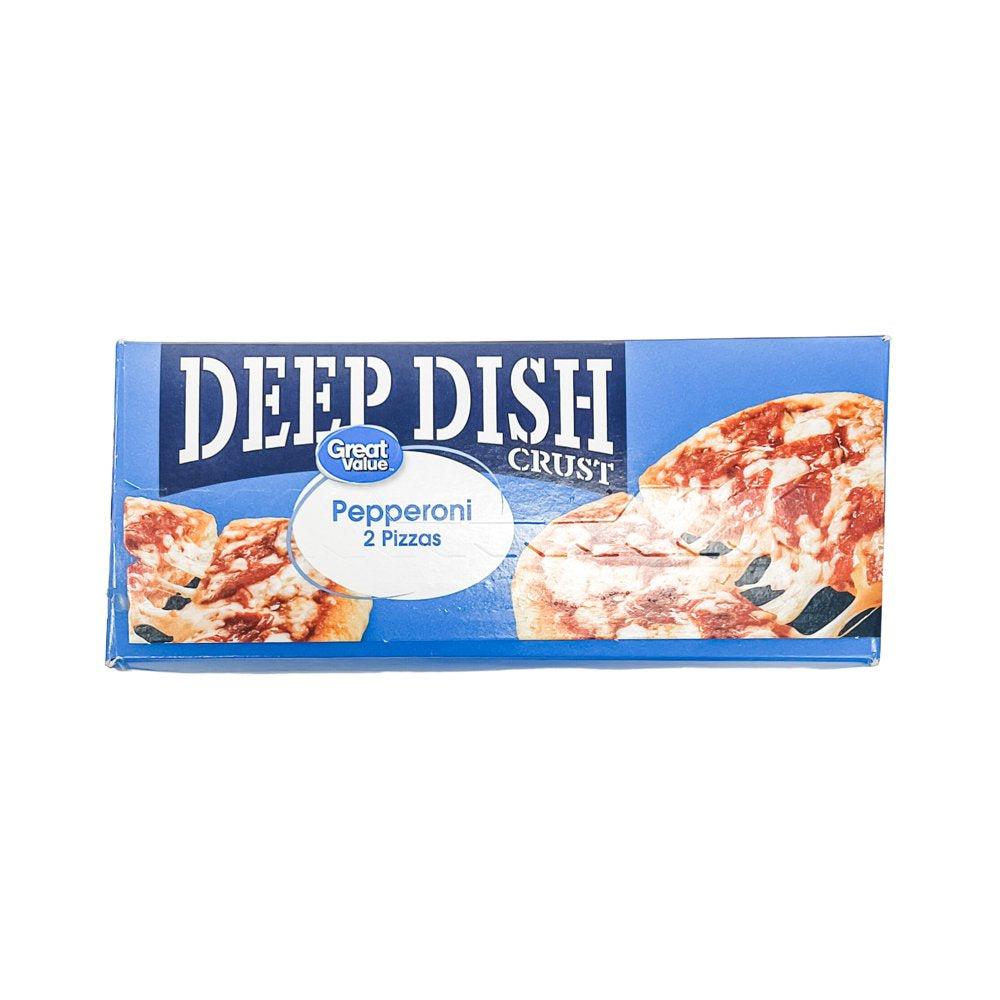 Great Value- Deep Dish Pepperoni Pizza, with a Zesty Tomato Sauce, 2 Count, 11.2Oz (Frozen)