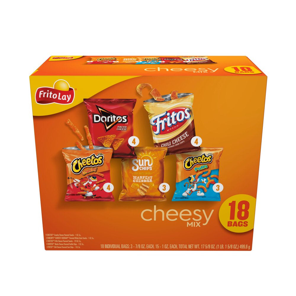 Frito-Lay Cheesy Snack Chips Variety Pack, 18 Count Multipack