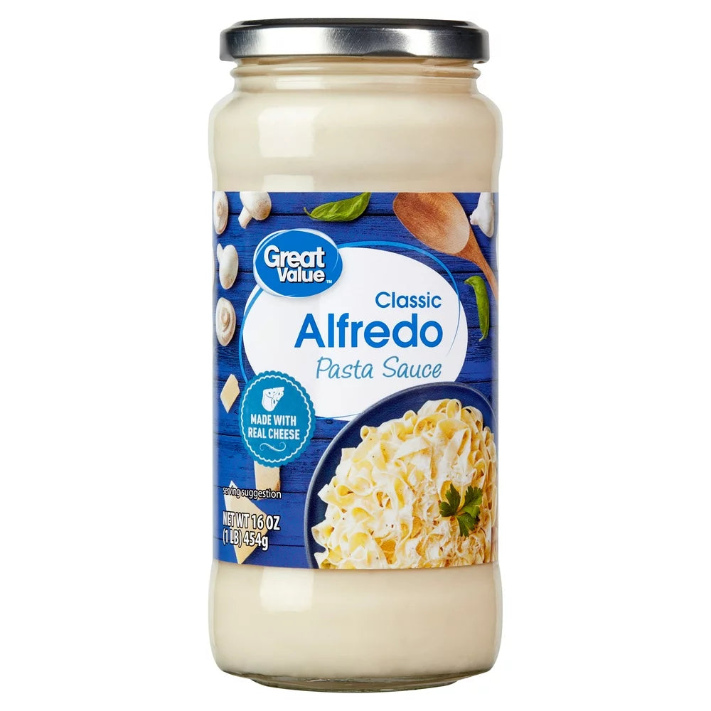 Great Value Classic Alfredo Pasta Sauce, 16 Oz