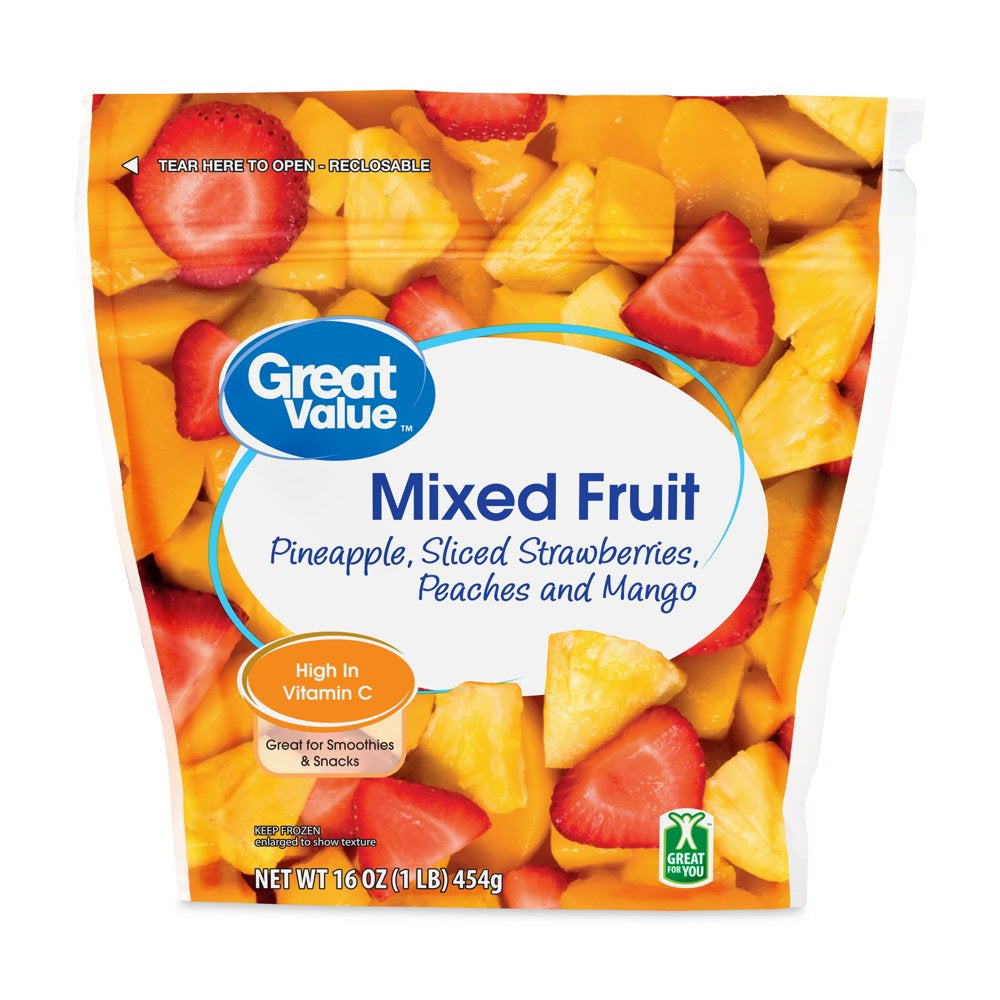 Great Value Mixed Fruit, Frozen, 16 Oz