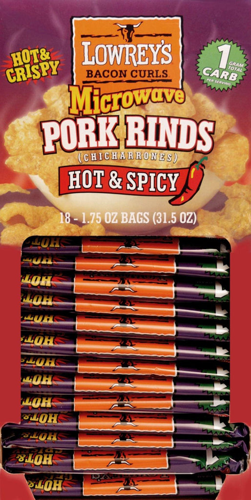 Bacon Curls Microwave Pork Rinds (18-Pack) Flavor: Hot & Spicy