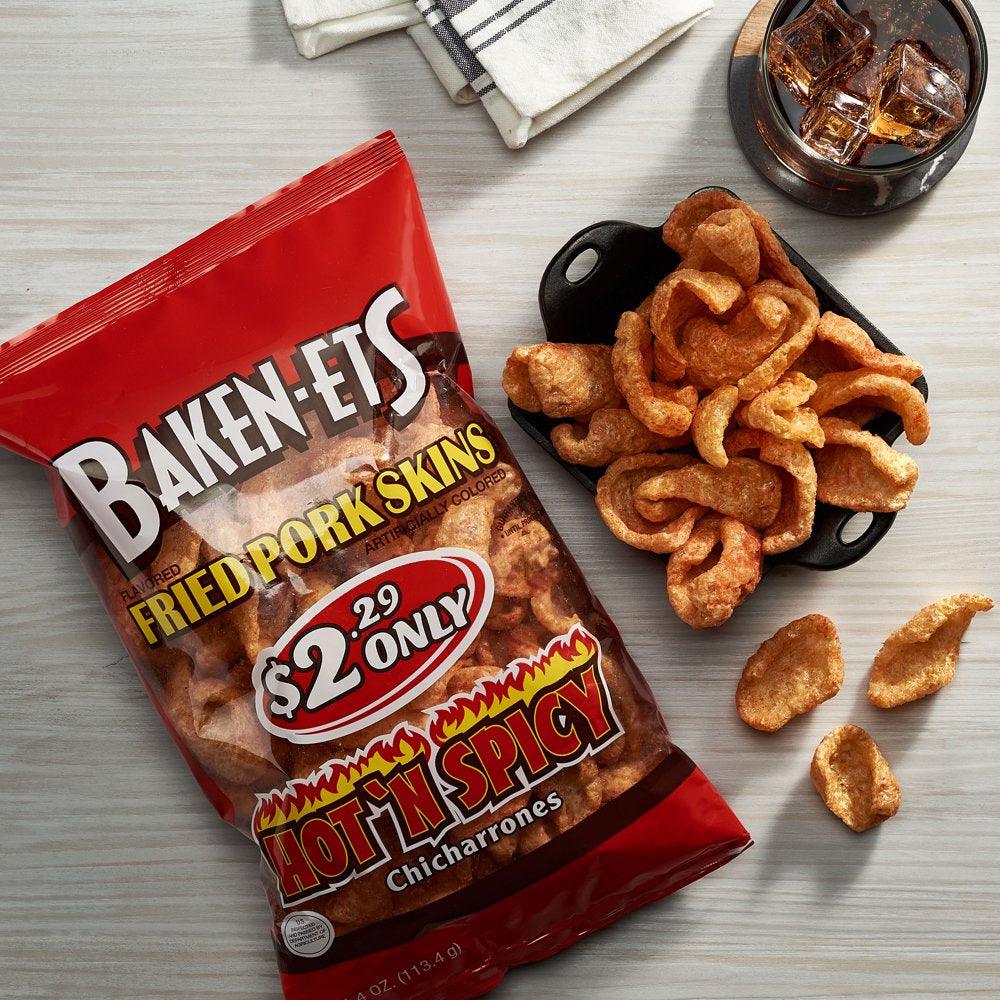 Baken-Ets Hot 'N Spicy Fried Pork Skins, 4 Oz.