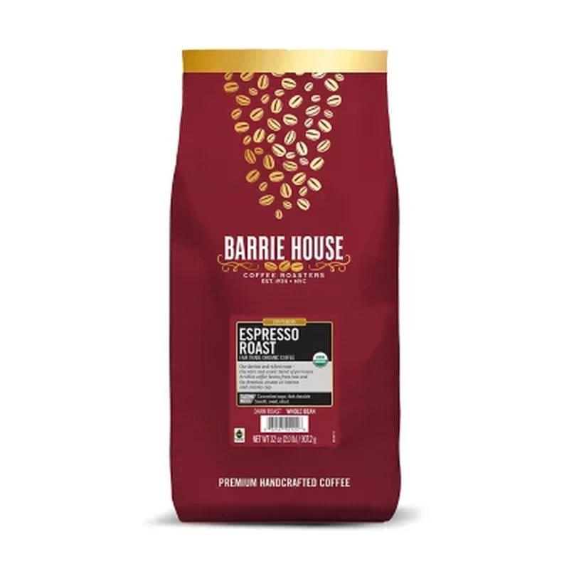 Barrie House Fair Trade Organic Whole Bean Coffee, Espresso (32 Oz.)