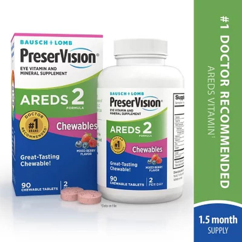 Bausch + Lomb Preservision Eye Vitamin & Mineral AREDS2 Chewables (90 Ct.)