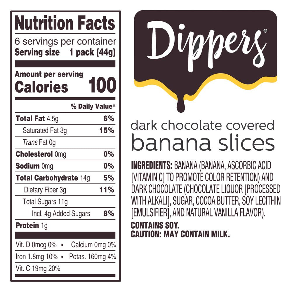 (6 Pack) Dole Dark Chocolate Frozen Banana Dippers, 1.55 Oz