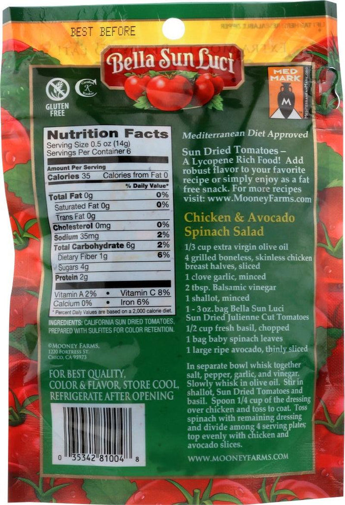 Bella Sun Luci Julienne-Cut Sun Dried Tomatoes, 3 Oz