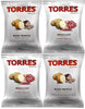 (Best Flavors) Torres Premium Potato Chips [4 Pack] - 2 Black Truffle Chips and 2 Iberico Ham Chips - Handcrafted Patatas Fritas 4 Pack Torres Chips