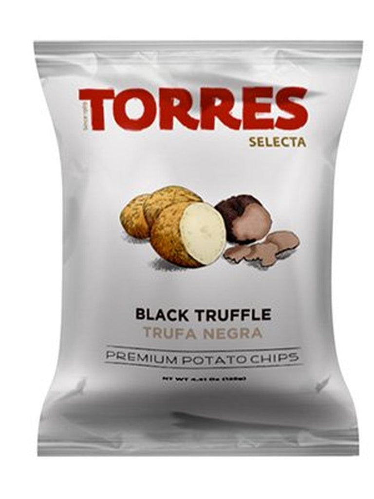 (Best Flavors) Torres Premium Potato Chips [4 Pack] - 2 Black Truffle Chips and 2 Iberico Ham Chips - Handcrafted Patatas Fritas 4 Pack Torres Chips