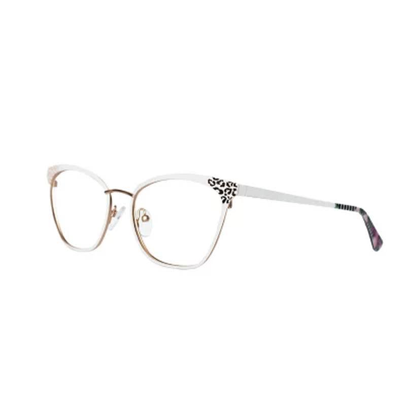 Betsey Johnson BW14 Eyewear, Cheetah & White