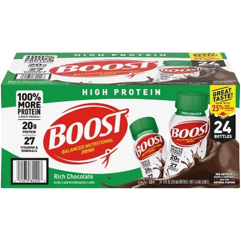 BOOST High Protein Balanced Nutritional Drink, Muscle Health and Energy, Rich Chocolate (24 Pk.)