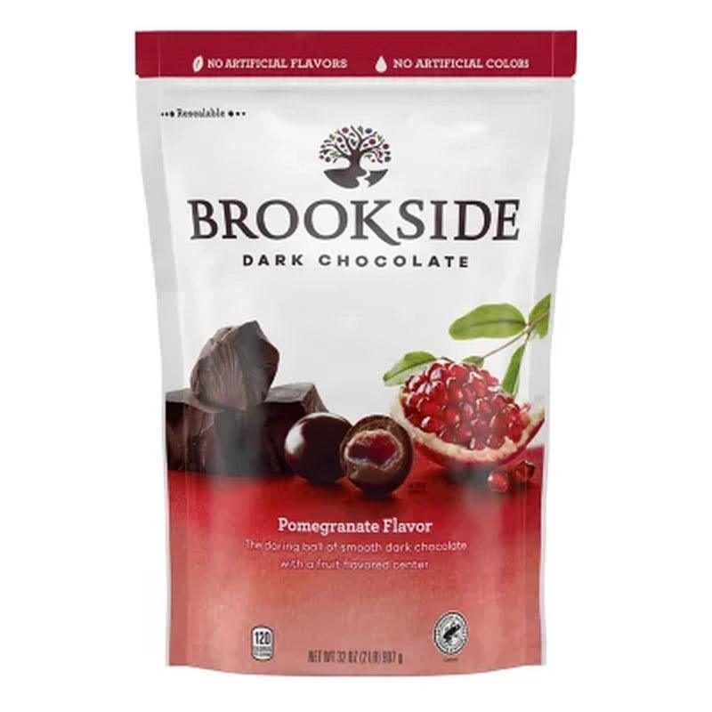 BROOKSIDE Dark Chocolate Pomegranate Flavored Chewy Center, Gluten Free, Snacking Chocolate, Bulk Resealable Bag (32 Oz.)