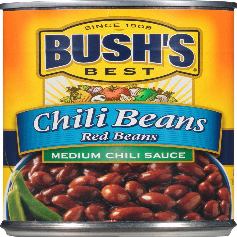 Bush'S Chili Beans, Red Beans in Medium Chili Sauce, Canned Beans, 16 Oz