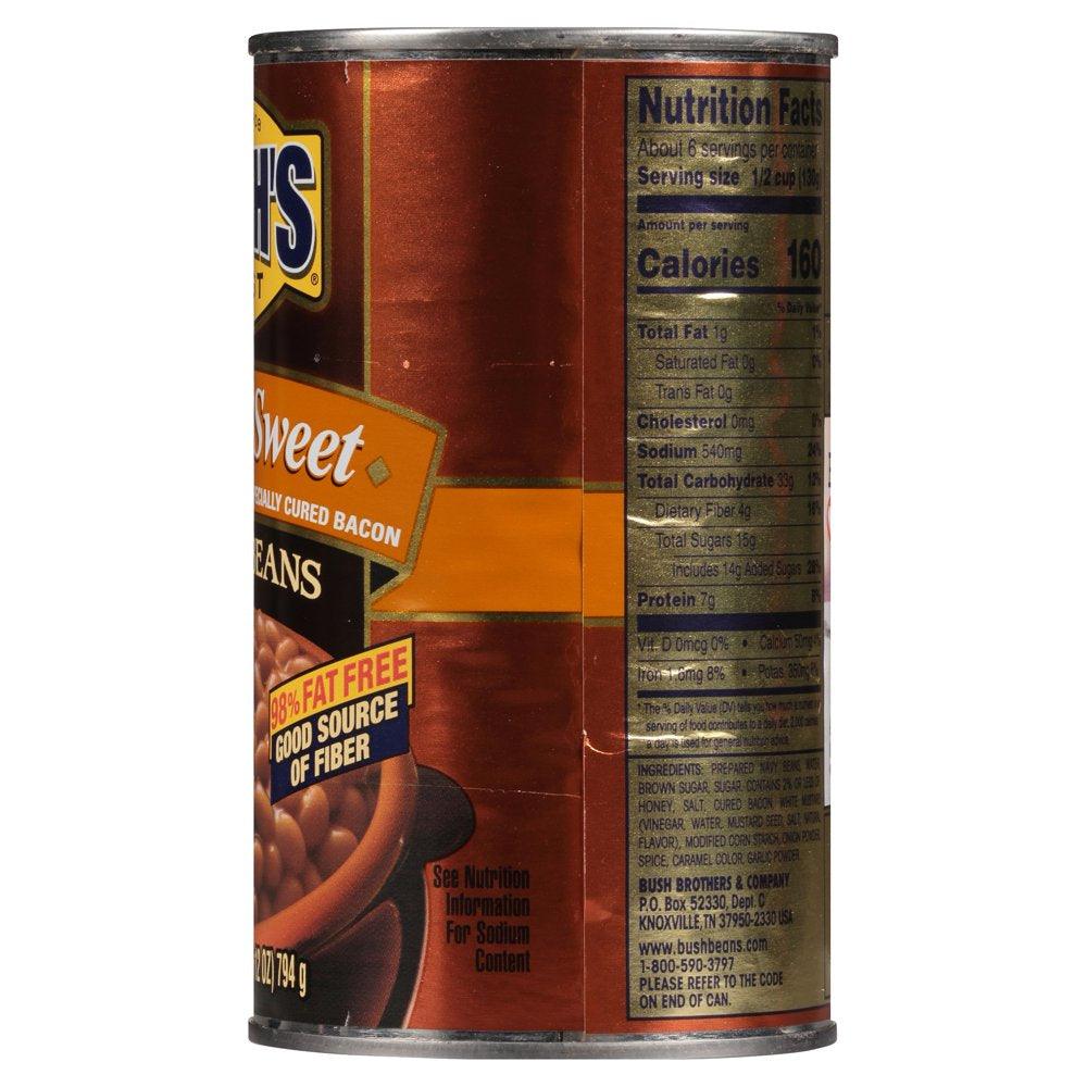 Bush'S Honey Sweet Baked Beans, Canned Beans, 28 Oz