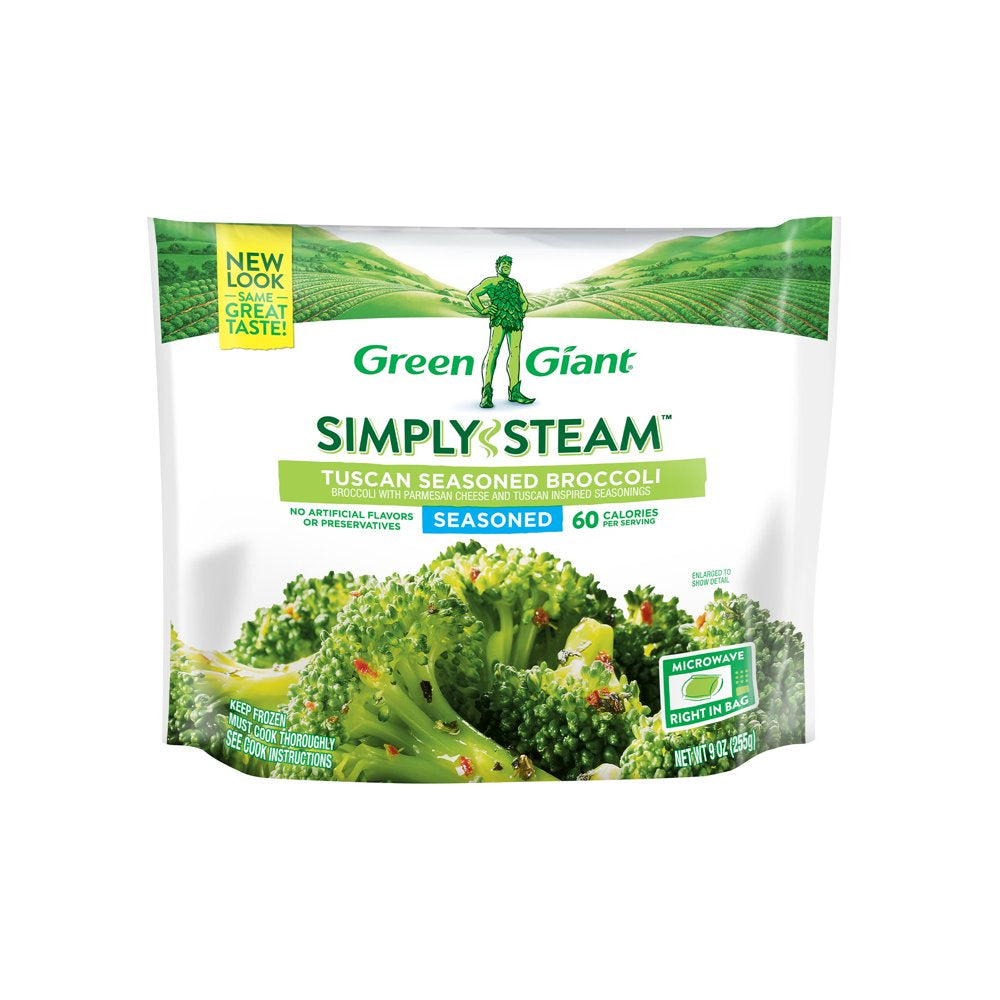 Green Giant Simply Steam Tuscan Seasoned Broccoli, 9 Oz (Frozen)