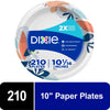 (4 Pack) Dixie Disposable Paper Plates, Multicolor, 10 In, 210 Count