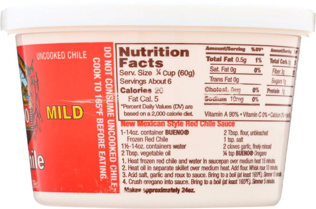 Bueno Foods Mild Puree Red Chile, 14 Oz (Frozen)