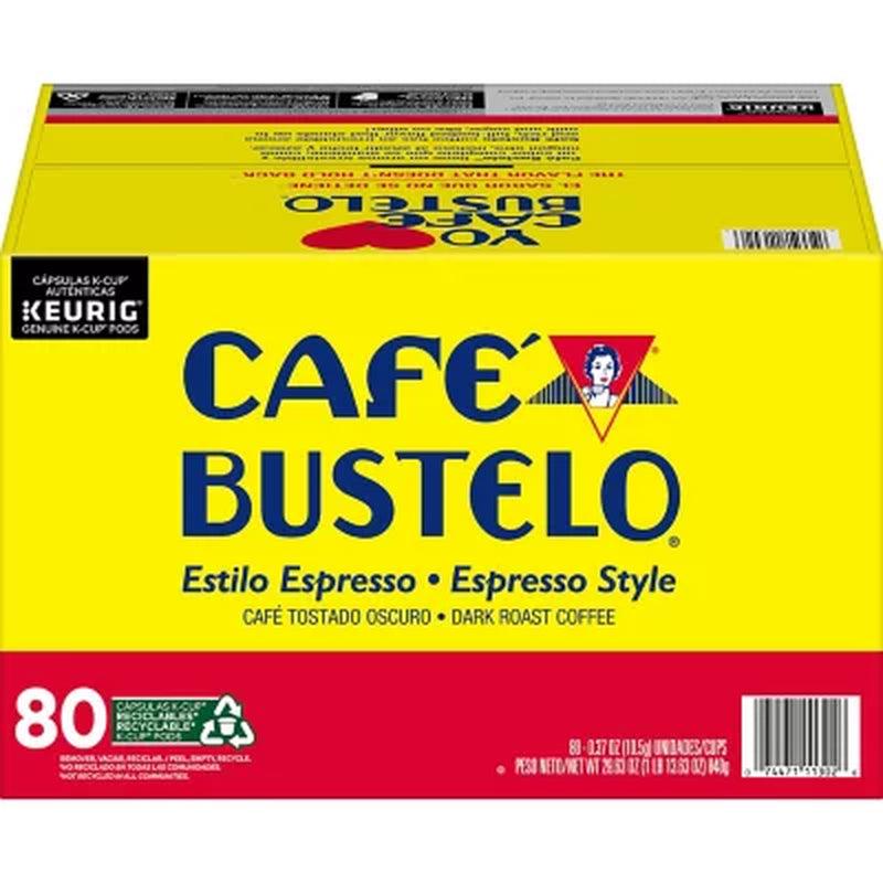 Café Bustelo, Espresso Style Dark Roast Coffee, Keurig K-Cup Pods (80Ct.)