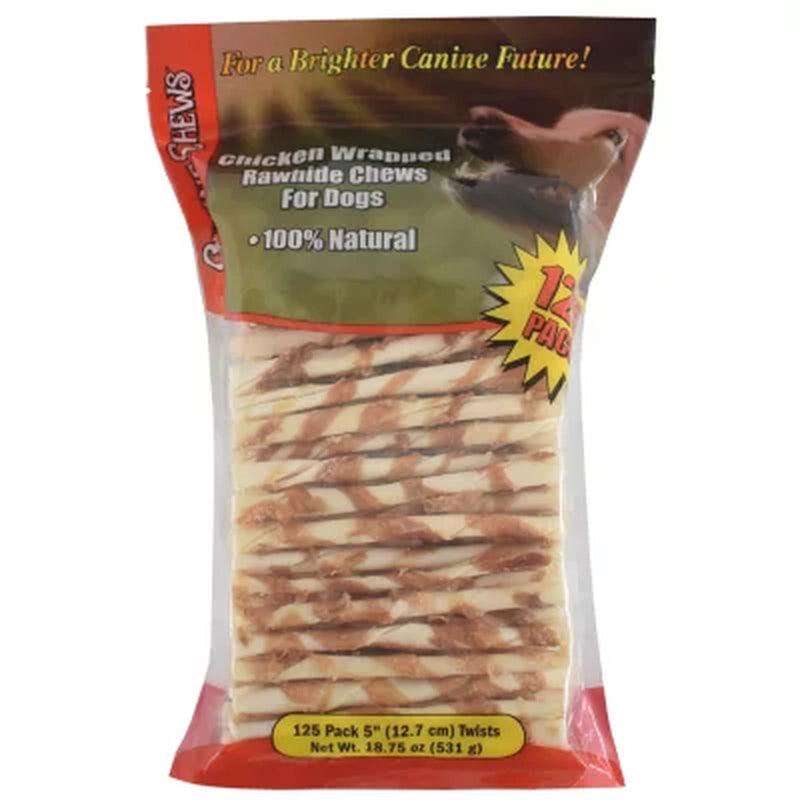 Canine Chews Chicken-Wrapped Rawhide Chews for Dogs (125 Ct.)