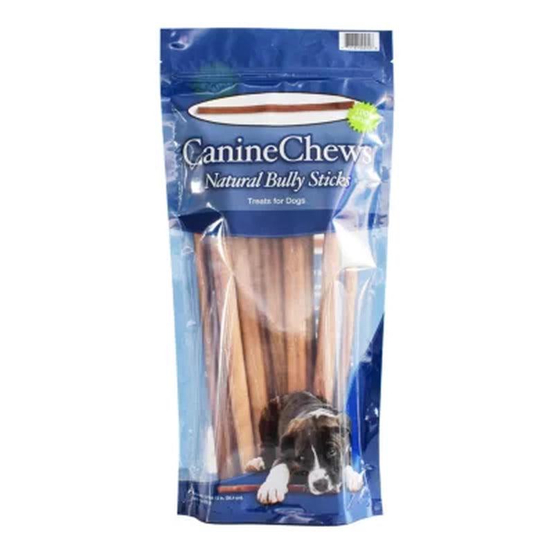 Canine Chews Natural 12" Bully Sticks Dog Treats, Beef Flavor (12 Sticks)