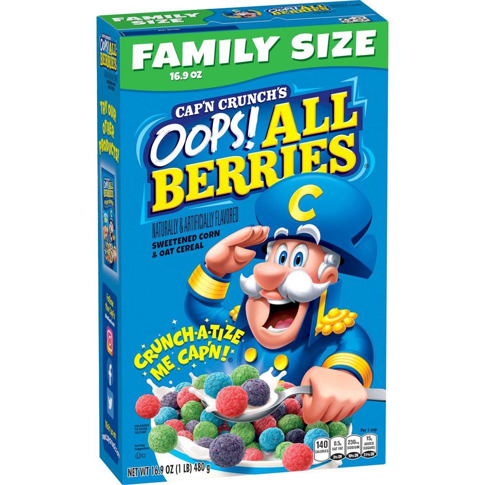 Cap'N Crunch Cereal Oops All Berries Cereal, 16.9 Oz