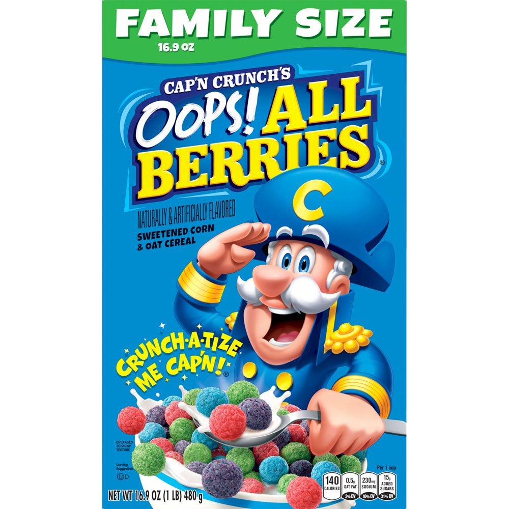 Cap'N Crunch Cereal Oops All Berries Cereal, 16.9 Oz