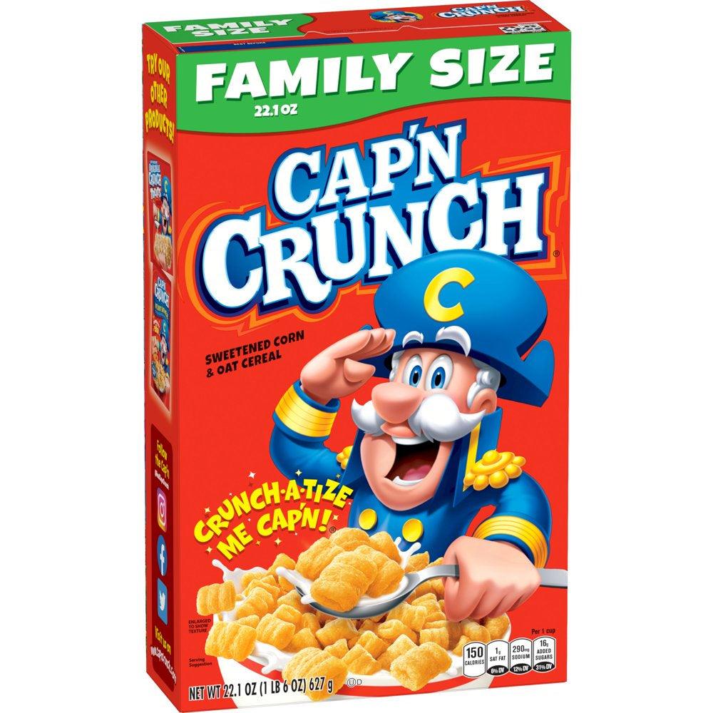 Cap'N Crunch Cereal Original Family Size Box, 22.1 Oz