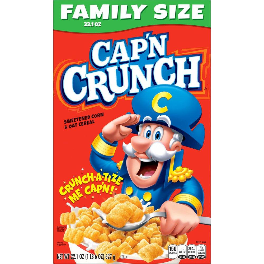 Cap'N Crunch Cereal Original Family Size Box, 22.1 Oz