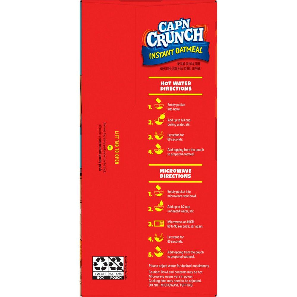 Cap'N Crunch Instant Oatmeal Cereal, 8.5 Oz, 6 Packets