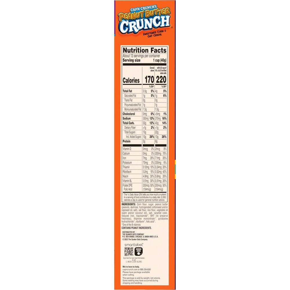 Cap'N Crunch'S Cereal, Peanut Butter Crunch, Family Size, 18.8 Oz