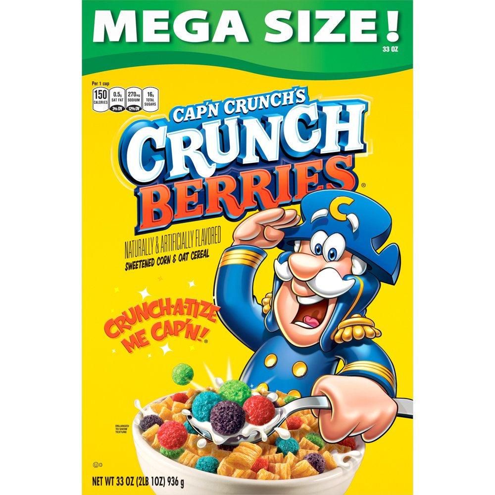 Cap'N Crunch'S, Crunch Berries Cereal, 33 Oz Mega Box