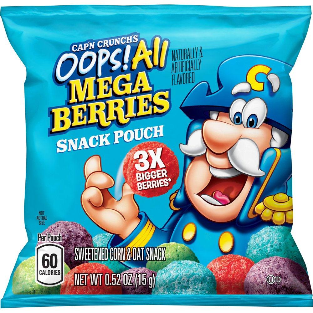 Cap'N Crunch'S Oops! All Mega Berries Pouches, 0.52 Oz, 12 Ct