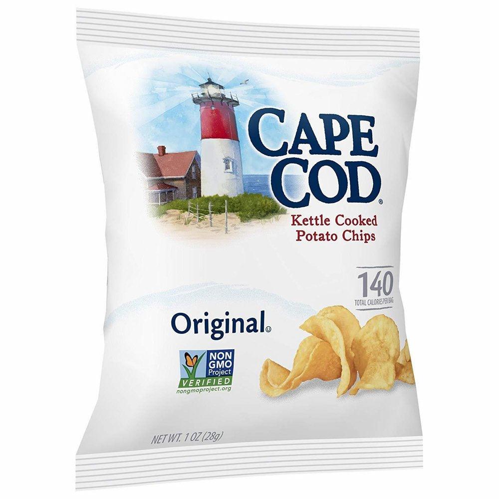 Cape Cod Original Kettle Cooked Potato Chips, Gluten-Free 1Oz Bag (Pack of 12, Total of 12 Oz)