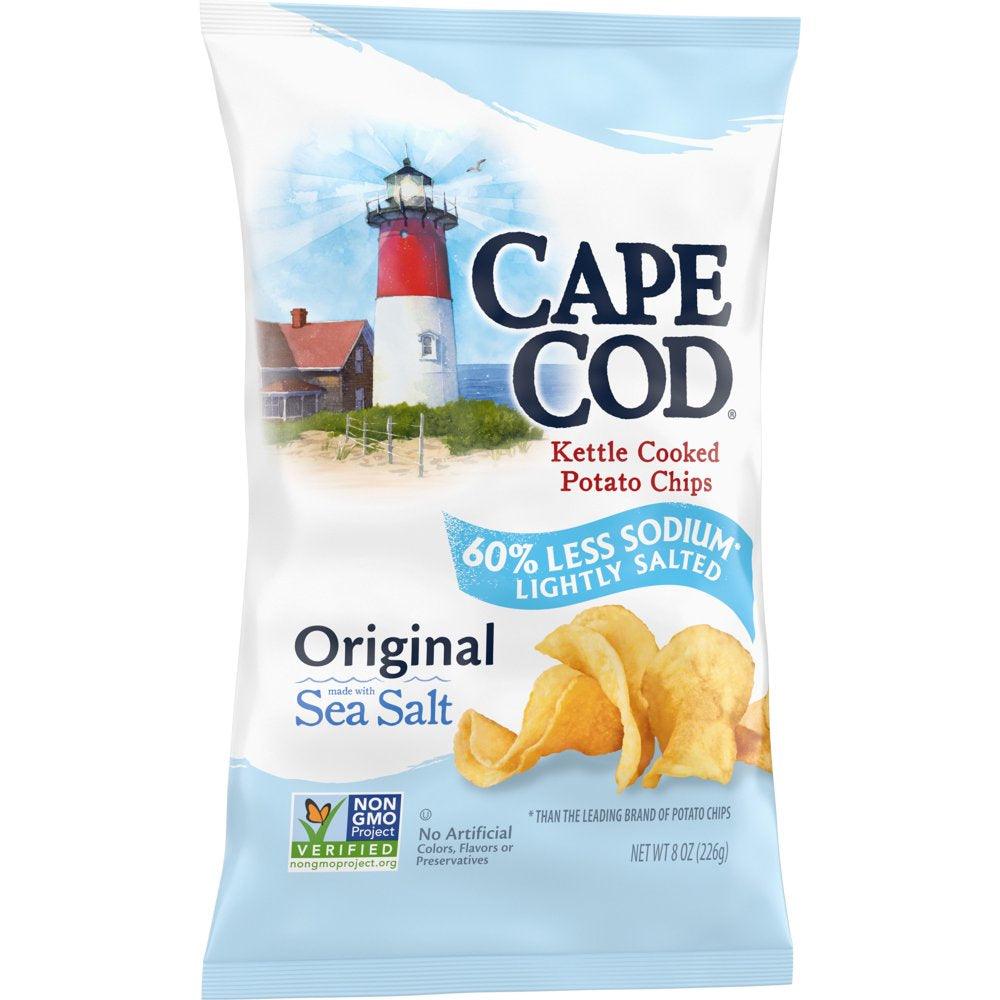 Cape Cod Potato Chips, Lightly Salted Kettle Cooked Chips, 8 Oz