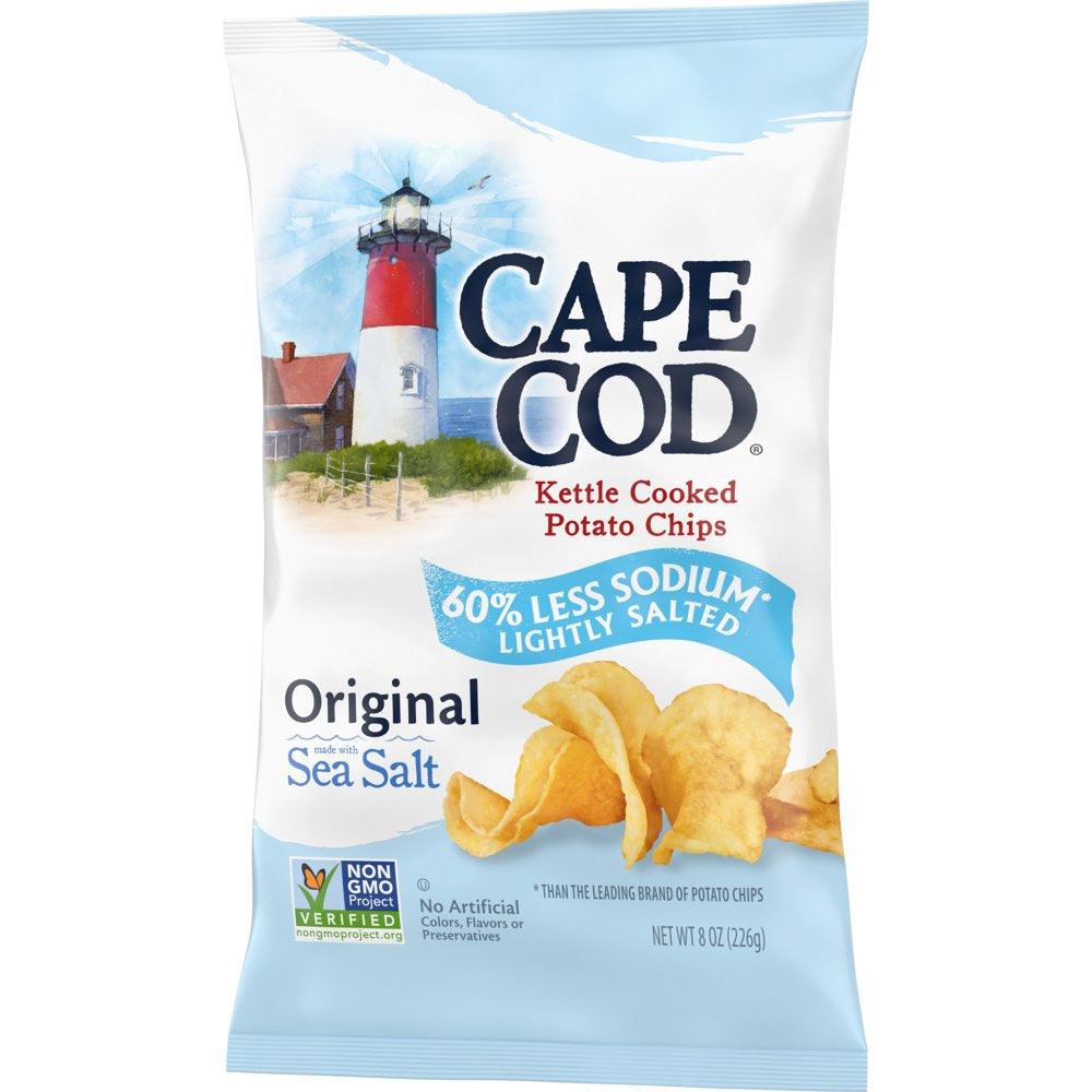 Cape Cod Potato Chips, Lightly Salted Kettle Cooked Chips, 8 Oz