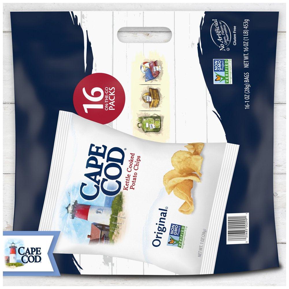 Cape Cod Potato Chips, Original Kettle Chips, Snack Bags, 16 Ct