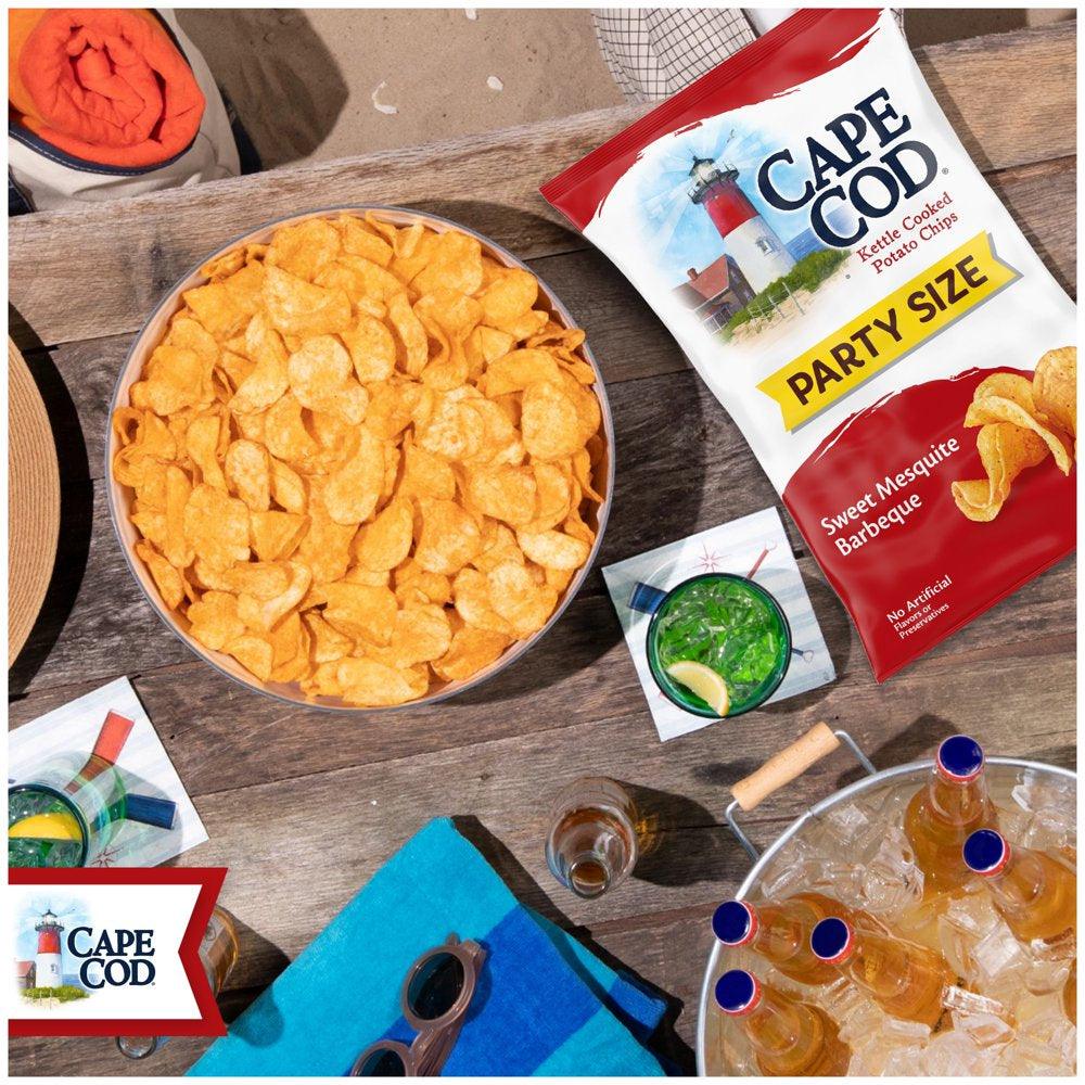 Cape Cod Potato Chips, Sweet Mesquite Barbeque Kettle Cooked Chips, Party Size 13 Oz