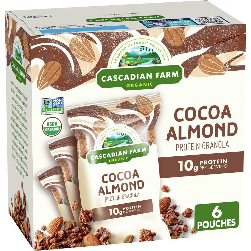 Cascadian Farm Organic Cocoa Almond Protein Granola, 6 Pouches, 2.5 Oz. Each